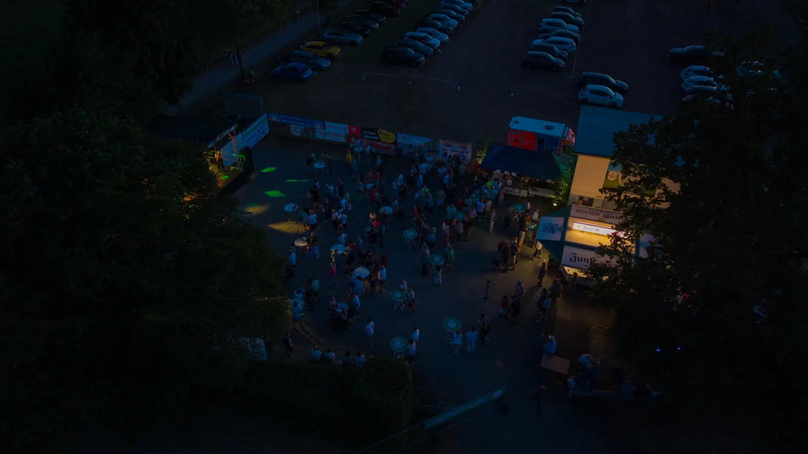 Luftaufnahme des Eiershagener Open-Air bei Nacht Luftaufnahme des Eiershagener Open-Air bei Nacht